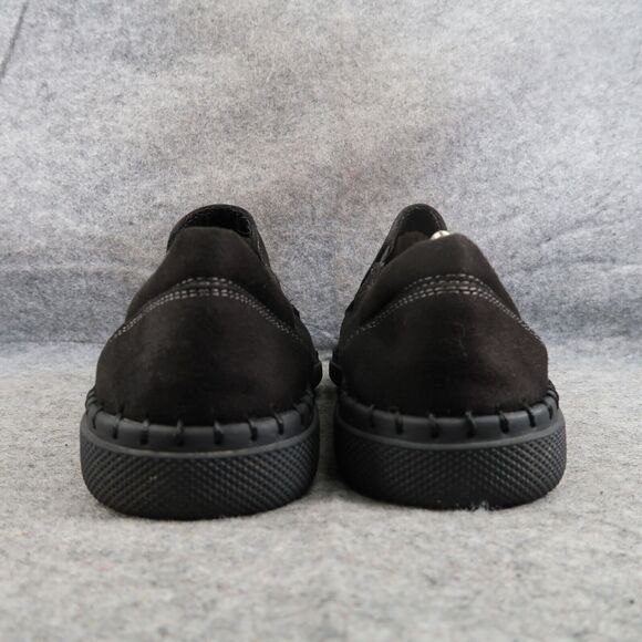Robert Wayne Shoes Mens 9.5 Loafer Slip On Moc Comfort Casual Walking Work Black